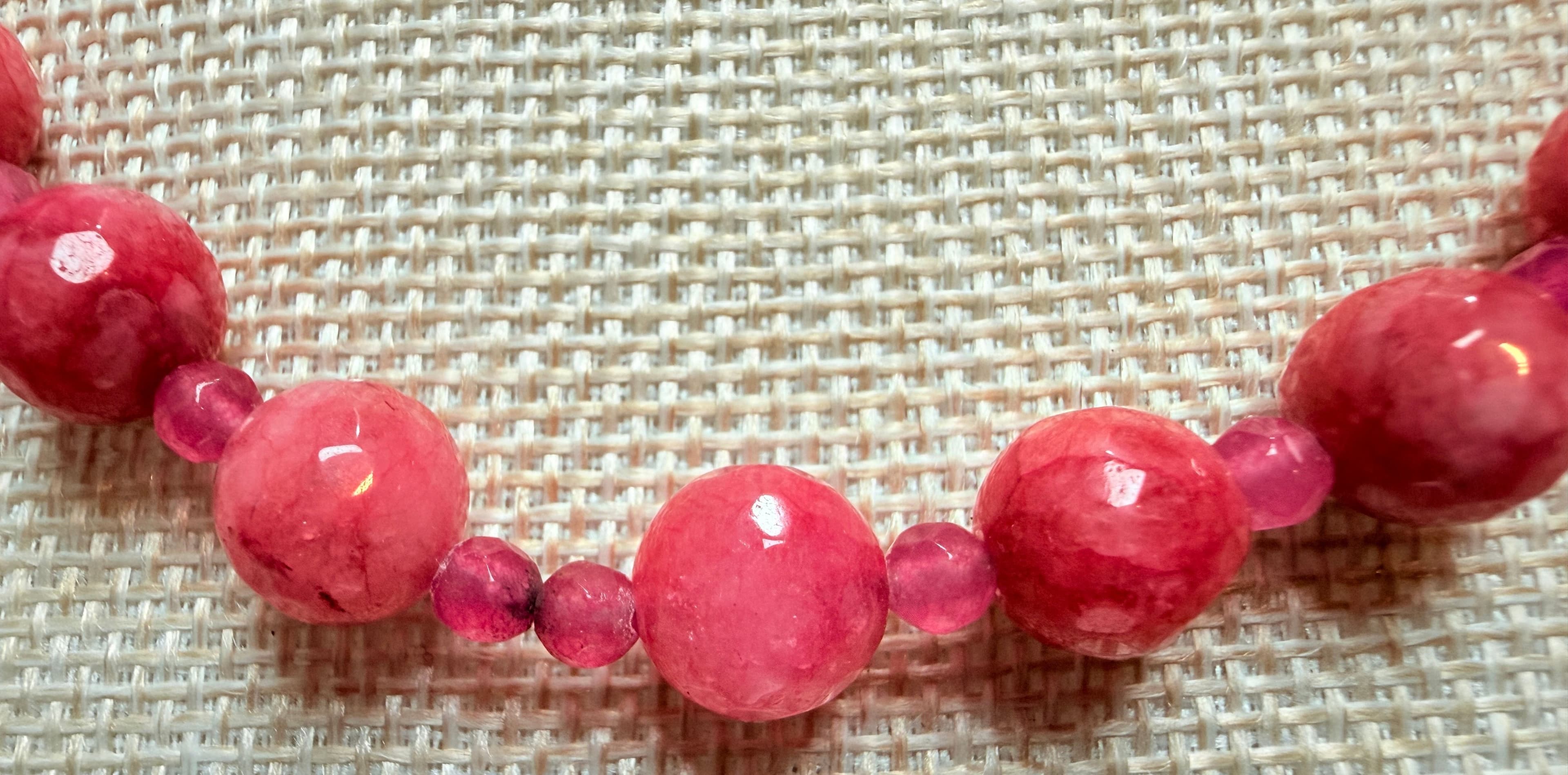 4J. Faceted Strawberry Quartz Necklace - Thumbnail 3