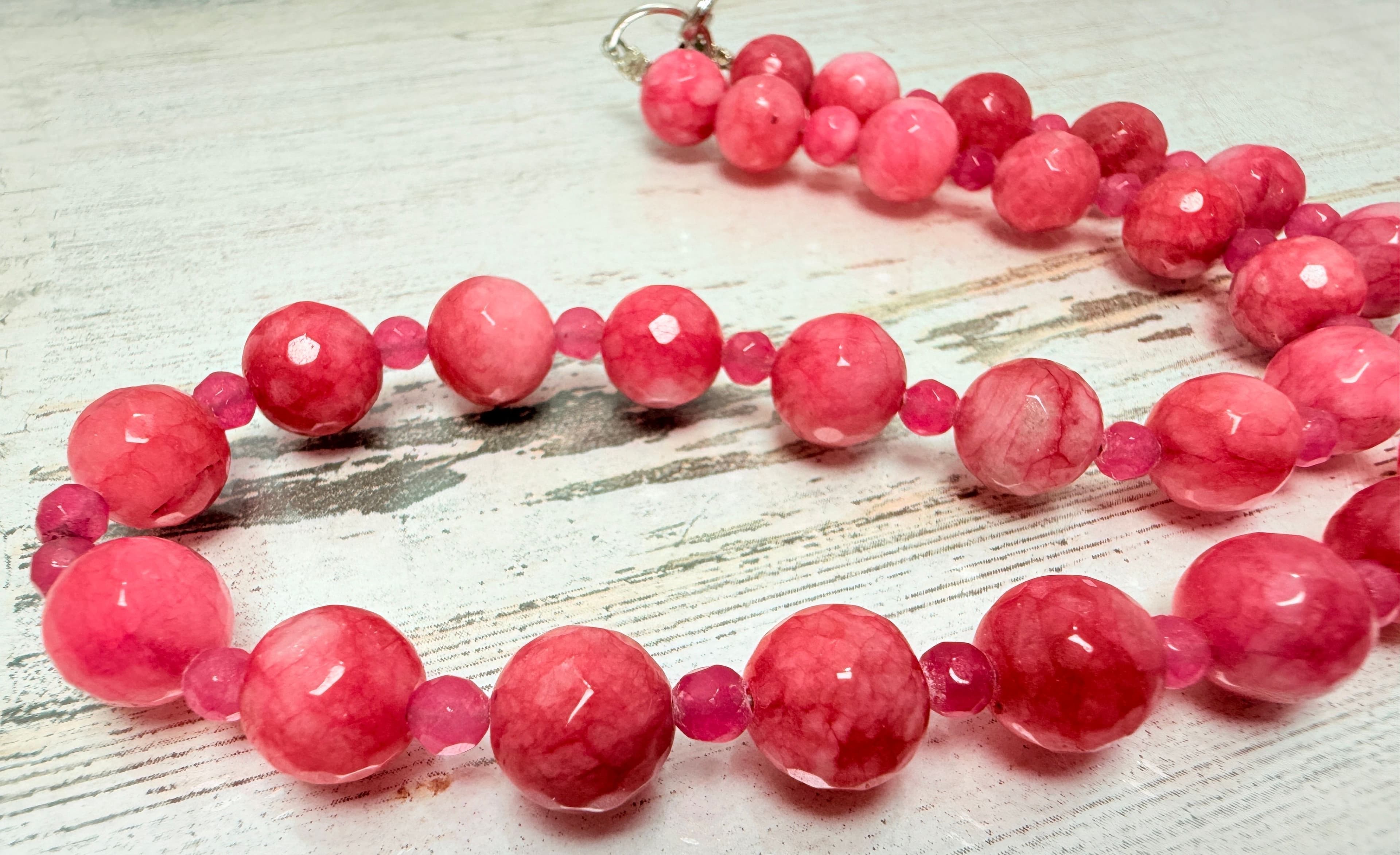 4J. Faceted Strawberry Quartz Necklace - Thumbnail 5