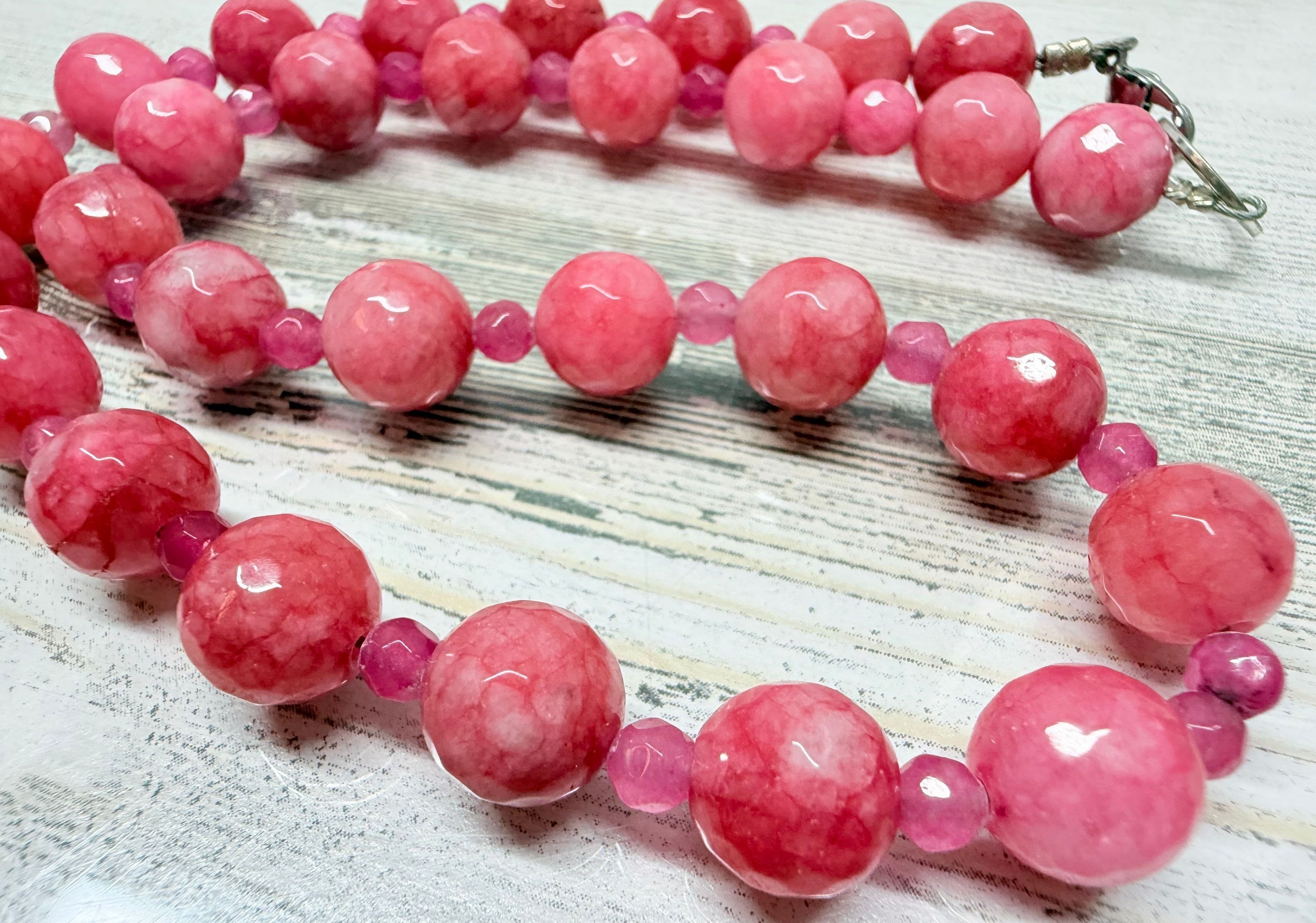 4J. Faceted Strawberry Quartz Necklace - Thumbnail 4