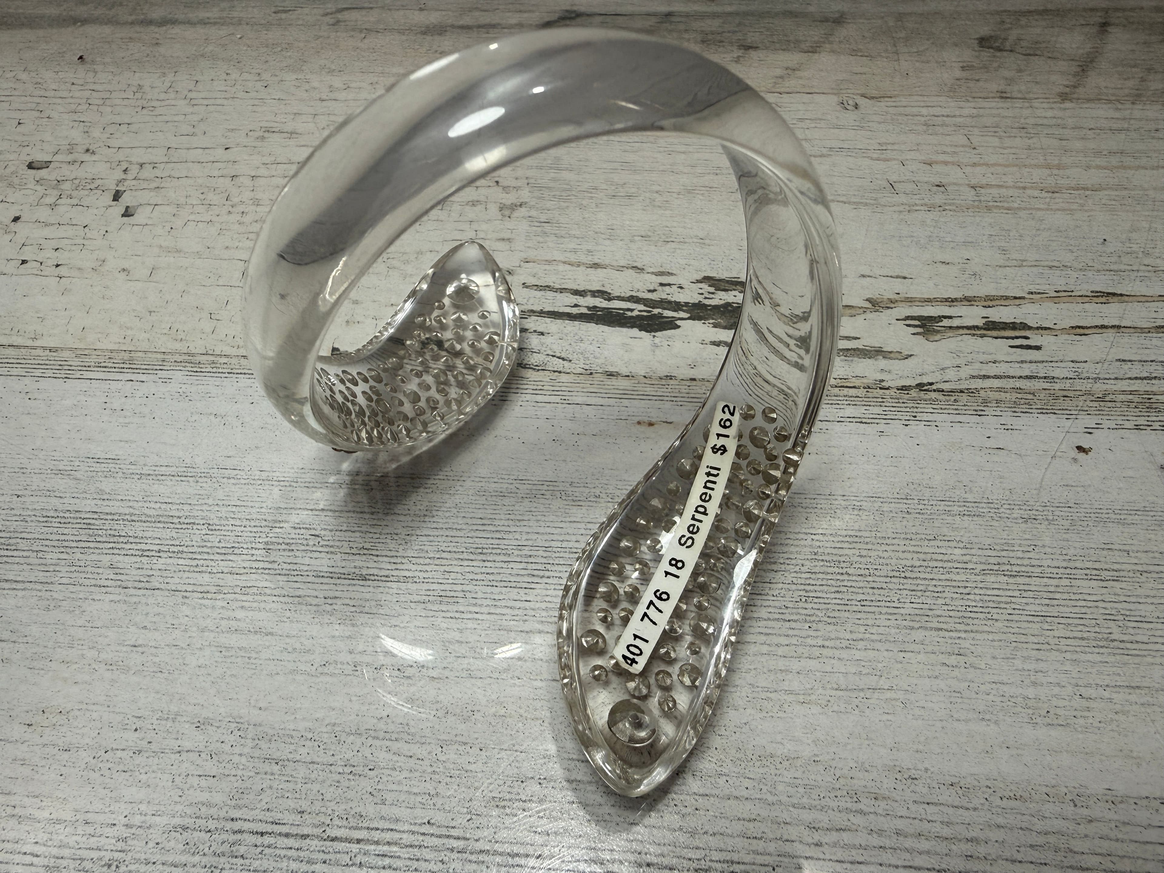 1H. NWT Clear Lucite Swarovski Crystal Serpent Armband/Bracelet - Thumbnail 4