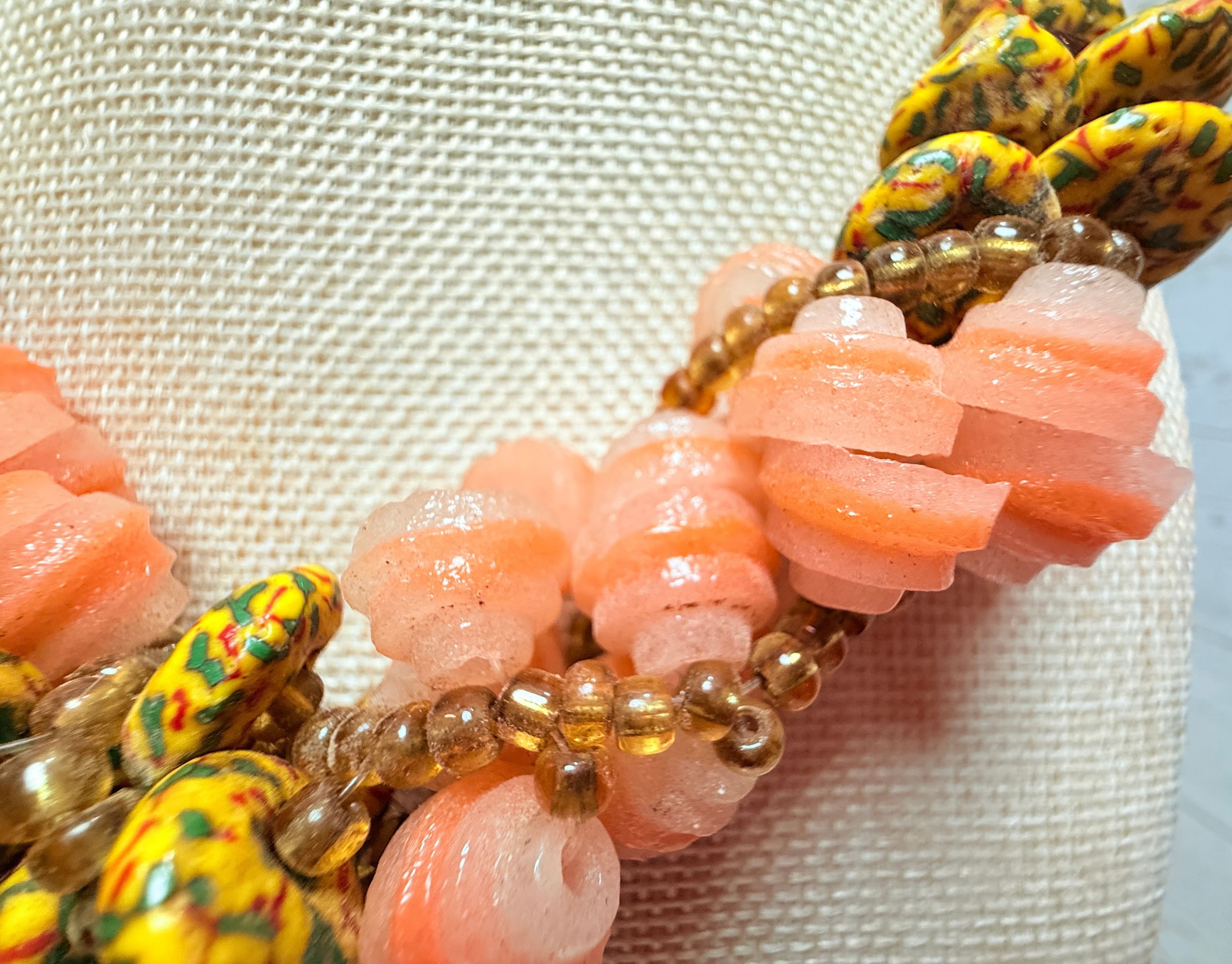 6N. 1850-1900s African Krobo Trade Beads Necklace - Thumbnail 4