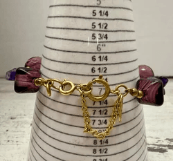 2H. 1970s Miriam Haskell Givre Glass & Amethyst Bracelet - Thumbnail 4