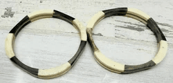 1K. 1970s Antler & Wood Bracelets with Brass Inlay - Thumbnail 3
