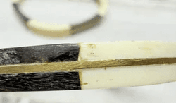 1K. 1970s Antler & Wood Bracelets with Brass Inlay - Thumbnail 4