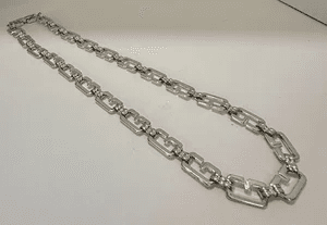 2X. 1980s Givenchy Logo G-Links Necklace - Thumbnail 5