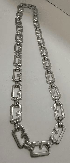 2X. 1980s Givenchy Logo G-Links Necklace - Thumbnail 4