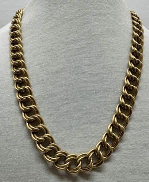4A. 1980s Givenchy Double Chain Link Necklace 11.5" - Thumbnail 2