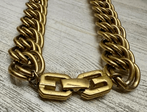 4A. 1980s Givenchy Double Chain Link Necklace 11.5" - Thumbnail 4