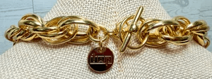 4R. 1980s 1AR by UnoAerre 18k Gold-Plated Triple Link Necklace - Thumbnail 5
