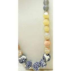 3K. J. Jill Ceramic & Semi-Precious Stone Bead Adjustable Necklace - Thumbnail 4