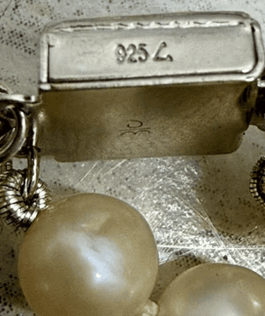 4O. Danbury Mint Triple Strand Freshwater Pearl & Blue Howlite Necklace - Thumbnail 5