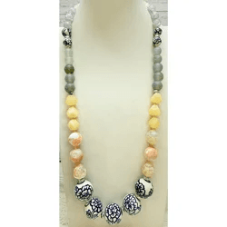 3K. J. Jill Ceramic & Semi-Precious Stone Bead Adjustable Necklace - Thumbnail 2