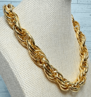 4R. 1980s 1AR by UnoAerre 18k Gold-Plated Triple Link Necklace - Thumbnail 2