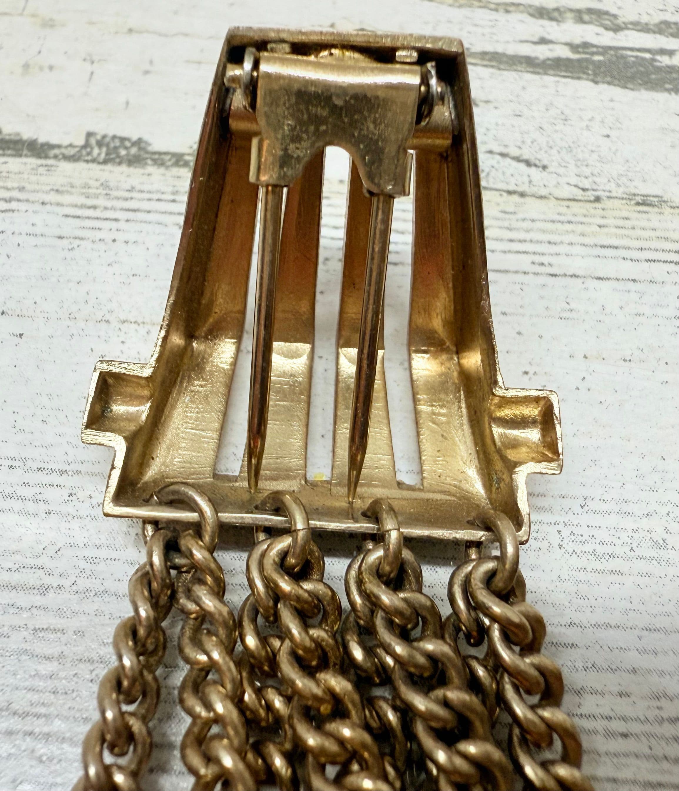 2Q. Vintage 1940s RARE Monet Duette Fur Clip - Thumbnail 7