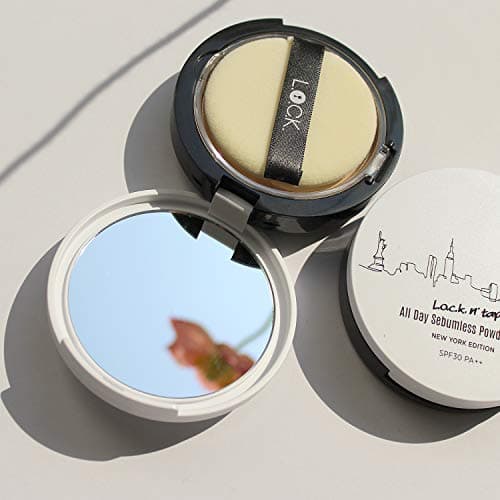 Lock Color, Lock N' Tap All Day Sebumless Powder Pact [02 Buff Beige] Perfect Flawless Silky Finish Pact, Long Lasting Sebum Control Effect, Light Wei - Thumbnail 4