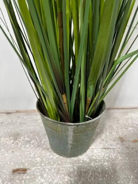 Faux Foxtail Grass In Metal Pot - Thumbnail 2