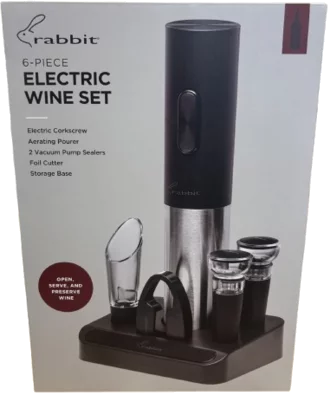 Rabbit 6-Piece Electric Wine Set with Corkscrew and Accessories - Thumbnail 4