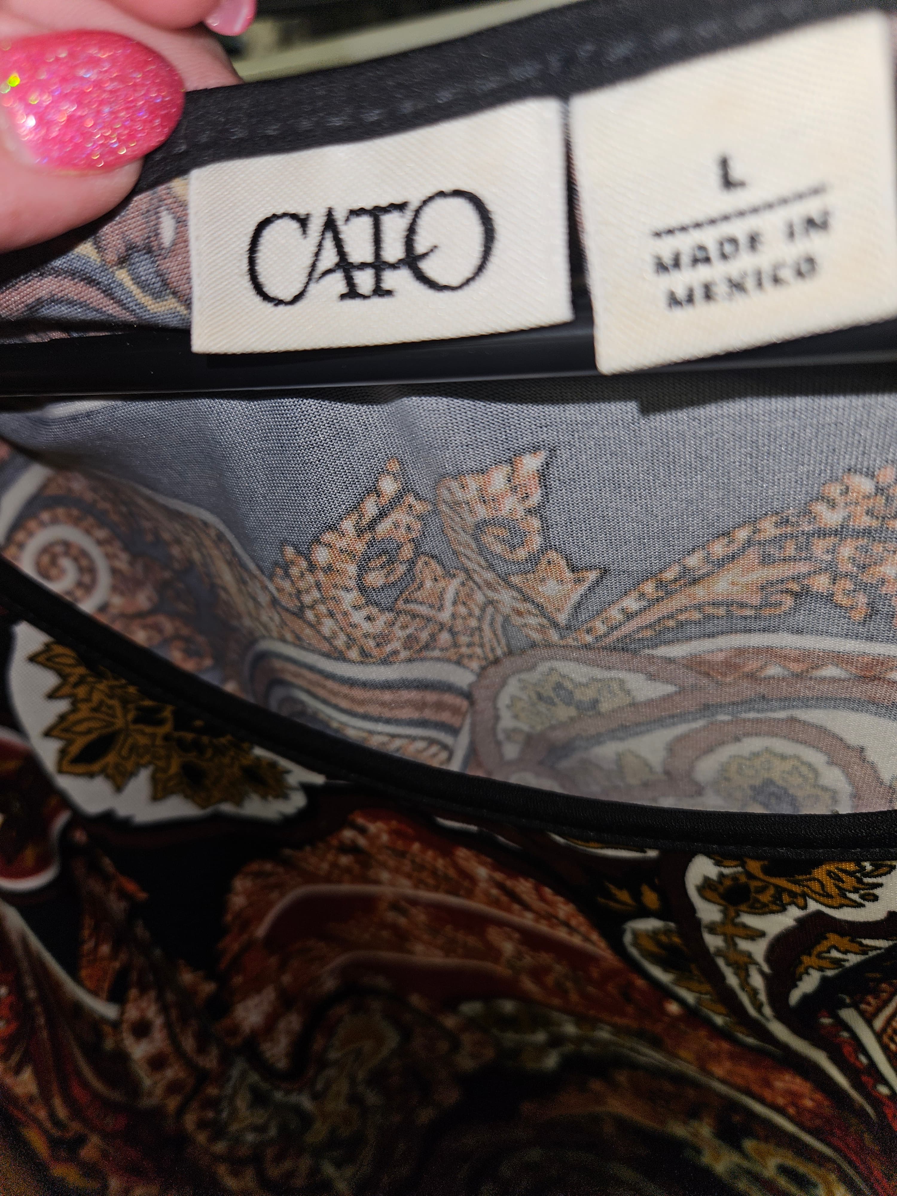 Cato Women's Paisley Blouse Size L - Thumbnail 2