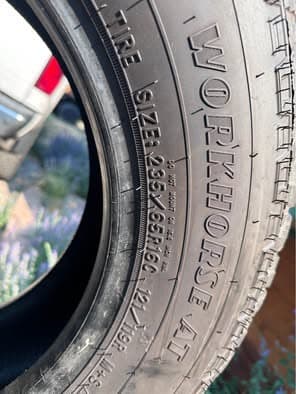 Set of 4 - Ford Transit Tires 235/65R16 10 ply - Thumbnail 4