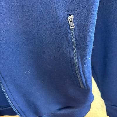 Speedo Vintage Blue/White Track Jacket Medium Y2K Classic Prep Preppy NO ZIPPER - Thumbnail 4