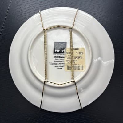 222 Fifth Summer Botanical Lutece Fleur Rouge glass salad plate plate hanger - Thumbnail 2
