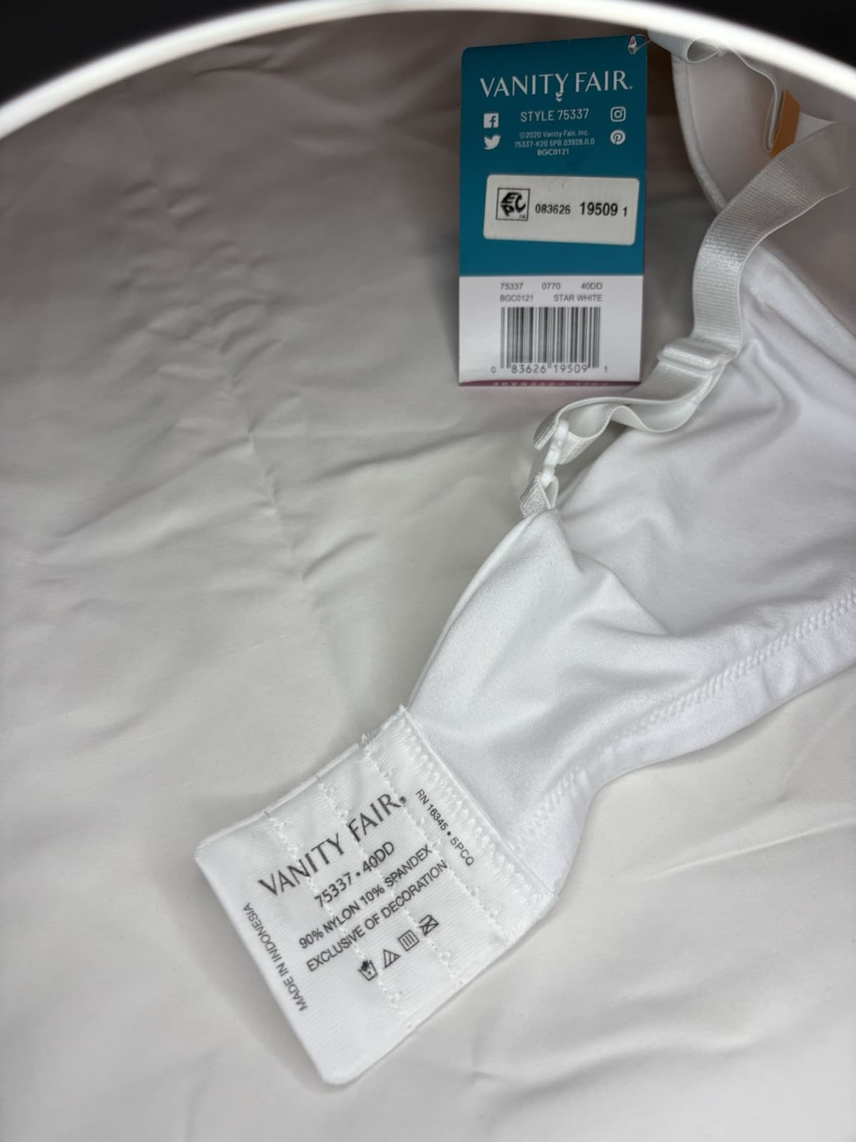 Vanity Fair Women’s Bra Illumination Underwire Bra 40DD 75337 White New - Thumbnail 4
