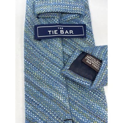 The Tie Bar Turquoise Blue 100% Wool Tie 60" Long Preloved - Thumbnail 3
