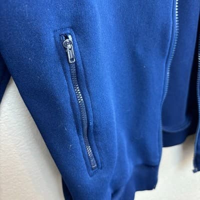 Speedo Vintage Blue/White Track Jacket Medium Y2K Classic Prep Preppy NO ZIPPER - Thumbnail 5