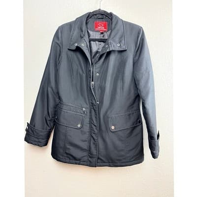 Oscar de la Renta Black Outdoor Waterproof Coat Size Small