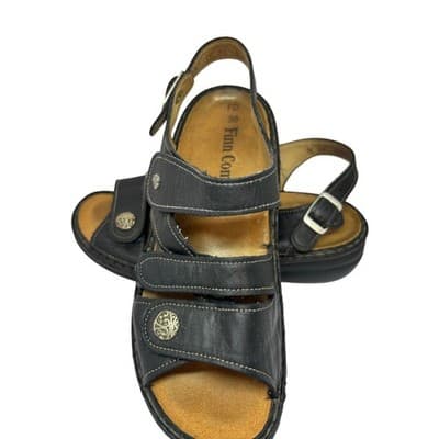 FINN COMFORT Women's dark brown slingback 2 Strap Sandal EU 38 US 7.5 Pre-Owned - Thumbnail 2