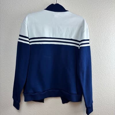 Speedo Vintage Blue/White Track Jacket Medium Y2K Classic Prep Preppy NO ZIPPER - Thumbnail 2