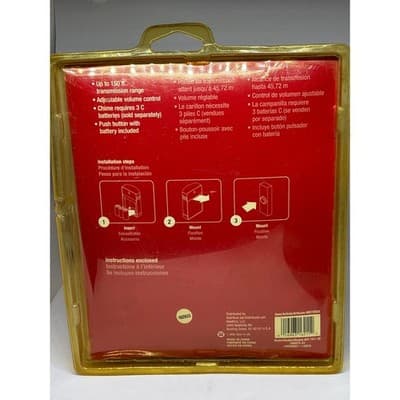 UTILITECH BLACK #0272935 WIRELESS DOORBELL NEW SEALED 150' RANGE BATTERY - Thumbnail 3