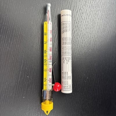 Vtg Chaney Institute Acu-rite Glass Thermometer Deep Fry Candy Jelly Made in USA - Thumbnail 2