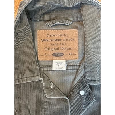 Abercrombie & Fitch Cropped Corduroy Jacket Size Medium Women’s Army Green - Thumbnail 2
