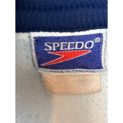 Speedo Vintage Blue/White Track Jacket Medium Y2K Classic Prep Preppy NO ZIPPER - Thumbnail 9