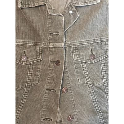 Abercrombie & Fitch Cropped Corduroy Jacket Size Medium Women’s Army Green - Thumbnail 3