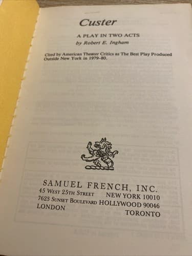 Custer By Robert Ingham and Everyman Samuel French, Inc. - Thumbnail 3