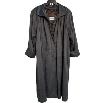 Neiman Marcus Iridescent Blue/Gray with Paisley Zip Lining Trench Coat Size 12