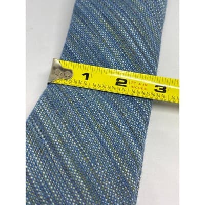 The Tie Bar Turquoise Blue 100% Wool Tie 60" Long Preloved - Thumbnail 4