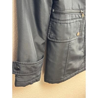 Oscar de la Renta Black Outdoor Waterproof Coat Size Small - Thumbnail 3
