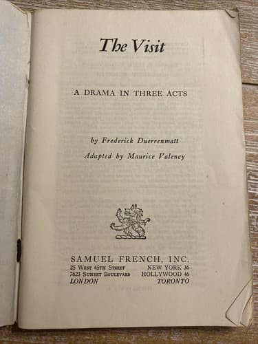 The Visit - A Drama in Three Acts by Friedrich Duerrenmatt Maurice Valency 1958 - Thumbnail 3