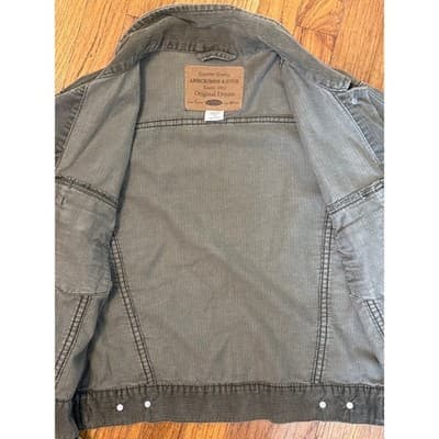 Abercrombie & Fitch Cropped Corduroy Jacket Size Medium Women’s Army Green - Thumbnail 4