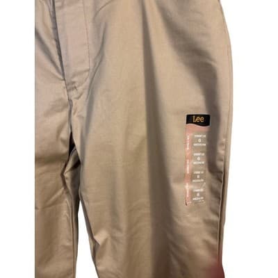NWT Lee Wrinkle Free Flat Front Khaki Womens Pants Size 6 - Thumbnail 2