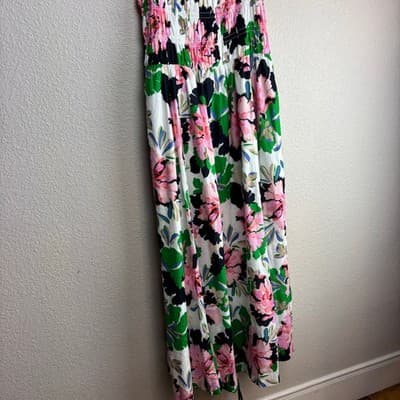 Tommy Hilfiger Pink and Blue Floral Long Sundress Size 4 - Thumbnail 2