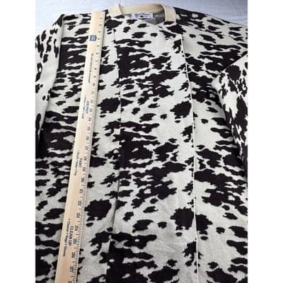 Crazy Train Women's Black and Cream Cow Print Cardigan Size Small - Thumbnail 3