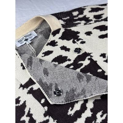 Crazy Train Women's Black and Cream Cow Print Cardigan Size Small - Thumbnail 7