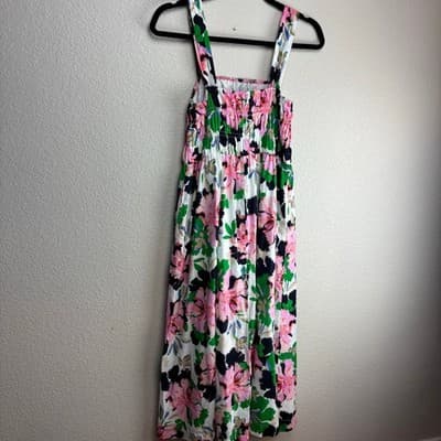 Tommy Hilfiger Pink and Blue Floral Long Sundress Size 4 - Thumbnail 3