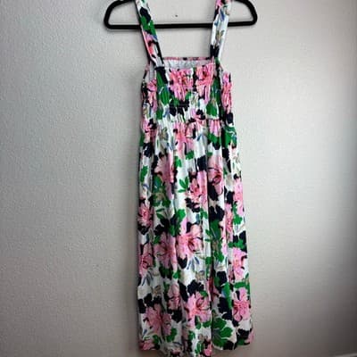 Tommy Hilfiger Pink and Blue Floral Long Sundress Size 4 - Thumbnail 4