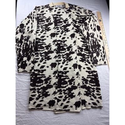 Crazy Train Women's Black and Cream Cow Print Cardigan Size Small