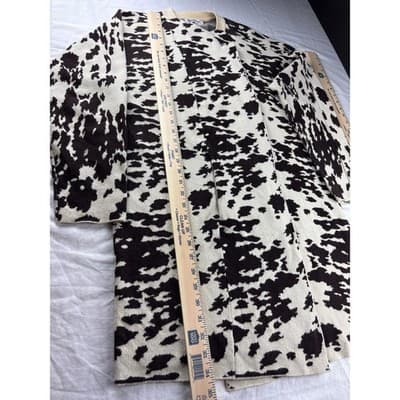 Crazy Train Women's Black and Cream Cow Print Cardigan Size Small - Thumbnail 2